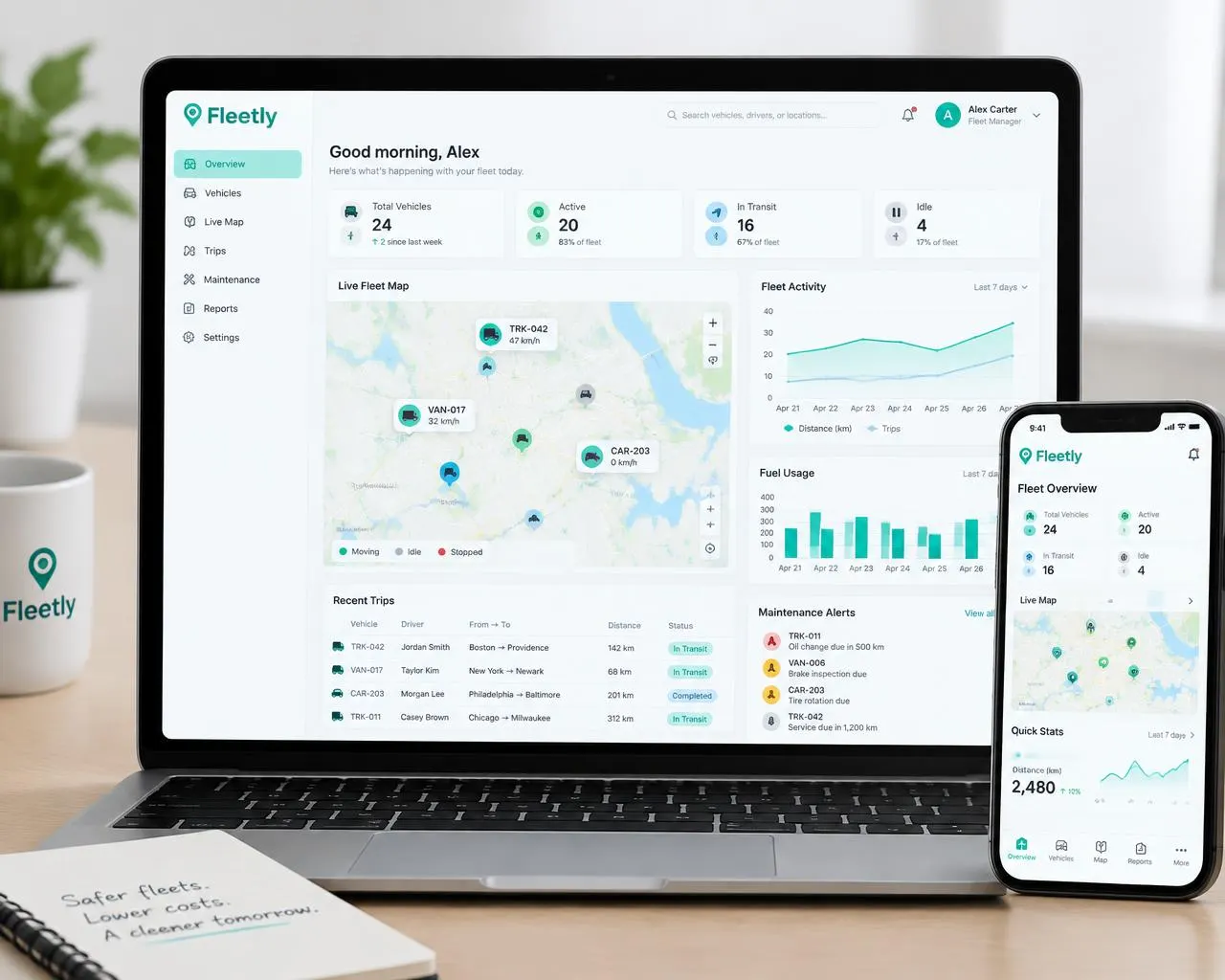 Capture du site Fleetly réalisé par NEW POL — Logistique